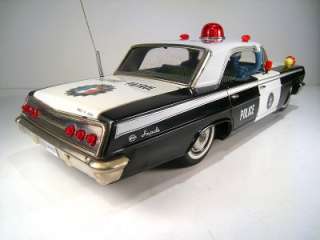 ICHIKO Tin Battery Operated 1962 Chevrolet Impala Police Car 14 