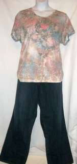   OUTFIT CASUAL SHORT SLEEVE TOP 22/24 & LANE BRYANT JEANS 22t  