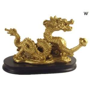    A Small Feng Shui Golden Dragon with Pearl 