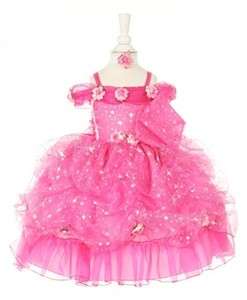 Little Girls Pageant Dress   Princess Star Glitter Dress with Headband 