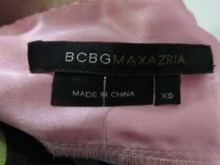 BCBG MAX AZRIA Pink Green Striped Blouse Top Sz XS  