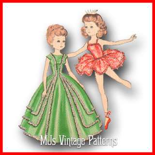 Vtg Doll Clothes Pattern Ballerina Dress 20 21 Miss Revlon, Sweet 
