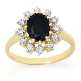 Certified 2.40ctw Sapphire & Diamond Ring Yellow Gold  