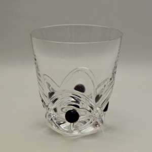 Beautiful Signed LALIQUE French Art Glass Floride Tumbler with Violet 