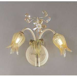   Florentine Wall Mount With Color Crystal Flowers