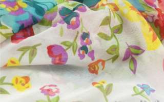 New Fashion Women Thin Long Soft Flower Pattern Shawl Scarf Neck Wrap 