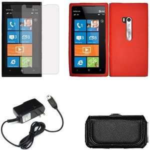  iFase Brand Nokia Lumia 900 Combo Solid Red Silicon Skin 