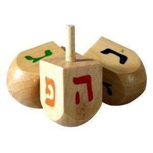  Wooden Dreidel Set of 3 