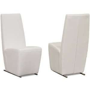  White Trendy Metro Modern Dining Side Chair (Set of Two 