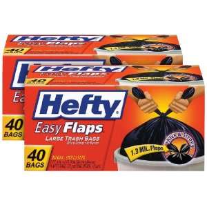  Hefty Trash Bags, Easy Flaps, 40 ct, 30 gallon 2 pack 