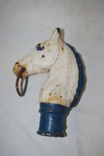 Antique Cast Iron Horses Head Hitching Post  