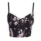 Miso @ Republic Floral Bralet Size UK14 US10 ♥ Black/Pink summer 
