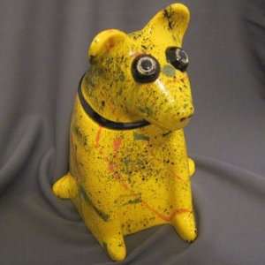  MPP Sports Ceramic Yellow Dog Treat Jar, 11 H X 8 
