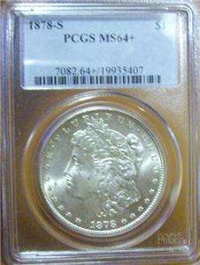 1878 S Morgan Silver Dollar PCGS MS 64 + Plus Graded Coin Proof Like 