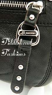 Makowsky Shopper Tote Black Glove Leather REESE Large Pocket Satchel 