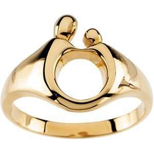  14K Yellow Gold Mother & Child Ring Size 6.0 Jewelry