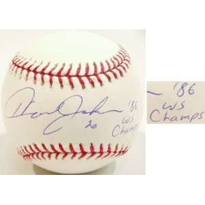  Howard Johnson Signed MLB Baseball w/86 WS Champs Sports 