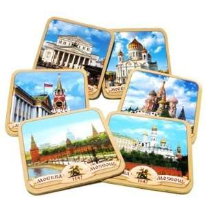  GreatRussianGifts Moscow 6 pc. coaster set Kitchen 