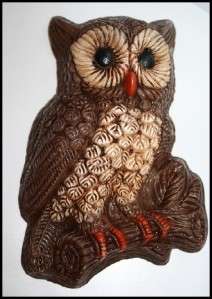 Vtg Owl Wall Hanging Art Bird Hoot Retro Decor Resin Eyes Mid Century 
