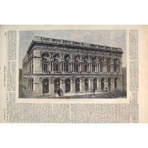   Trade Hall Manchester Architect Walters Print 1856