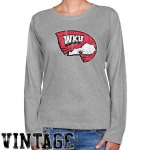 NCAA Western Kentucky Hilltoppers Ladies Ash Distressed Logo Vintage 