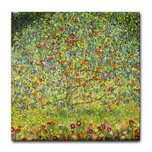  Gustav Klimt Art Apple Tree Art Tile Coaster by  