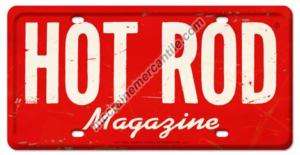 Hot Rod Magazine Vintage Tin License Plate Sign  