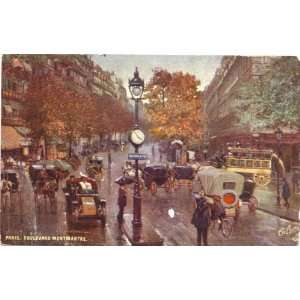   Vintage Postcard Boulevard Montmartre   Paris France 