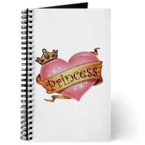  Journal (Diary) with Princess Crowned Pink Heart on Cover 