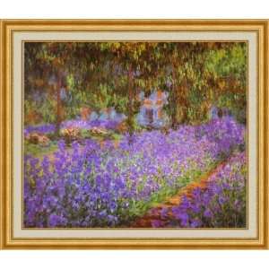  Monets Garden, The Irises. by Claude Monet   Framed 