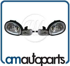   02 Neon Chrome Bezel Headlights Headlamps Left LH & Right RH Pair Set