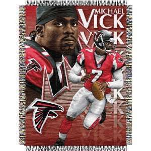 Michael Vick #7 Atlanta Falcons NFL Woven Tapestry Throw Blanket by 