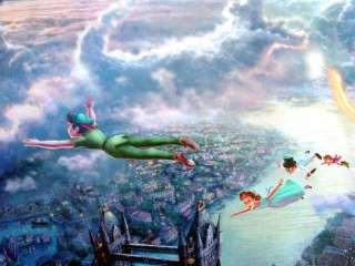 Thomas Kinkade Art Disney Peter Pan Tinker Bell Canvas  
