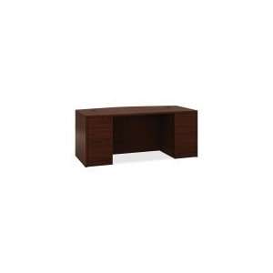 HON 10500 Series Bow Front Double Pedestal Desk with Full Height 