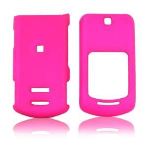  For Motorola VE465 Rubberized Plastic Case Hot Pink Cell 