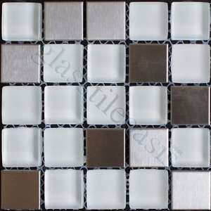   Horizon Blends Series Glossy & Frosted Glass and Metal Tile   14301