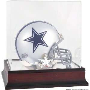  Dallas Cowboys Mahogany Mini Helmet Logo Display Case 