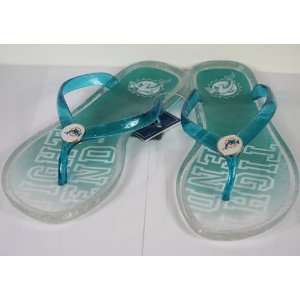  Miami Dolphins Womens Slogan Jelly Flip Flop Slippers 