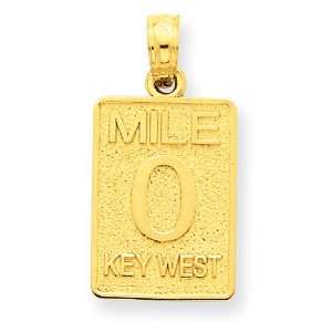  14k Mile 0 Key West Mile Marker Pendant Jewelry