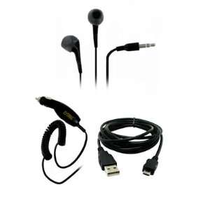 EMPIRE HTC One S 3.5mm Stereo Earbud Headphones (Black) + Car Charger 