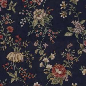  54 Wide Fabric Club House Vine, Color Midnight Waverly 