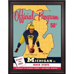 1953 Michigan Wolverines vs. Ohio State Buckeyes 36 x 48 Framed Canvas 