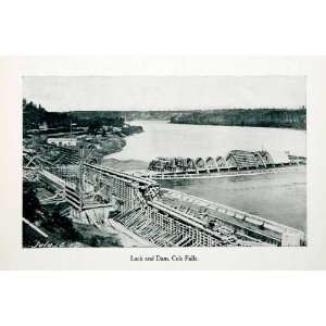 1915 Print Canada LaColle Falls Hydroelectric Dam Cole Falls North 