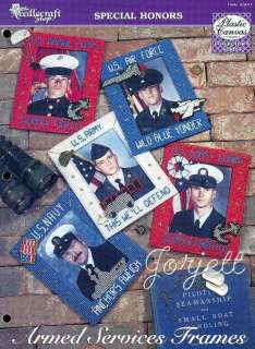 Armed Services Military Frames plastic canvas patterns  