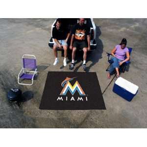  Miami Marlins MLB Team Logo Outdoor Rug / Tailgate Mat 