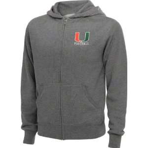  Miami Hurricanes Womens Grey Football Hooded Sweatshirt 