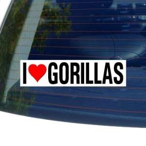  I Love Heart GORILLAS   Window Bumper Sticker Automotive