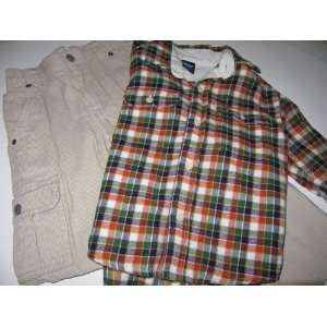  Oshkosk 2 Piece Set Flannel Shirt and Corduroy Boys Size 