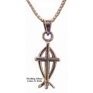 Fashion Jewelry ~ Sterling Silver Ichthus Pendant Necklace  