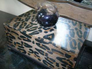 Maitland Smith Leopard Design Black Penshell Box  